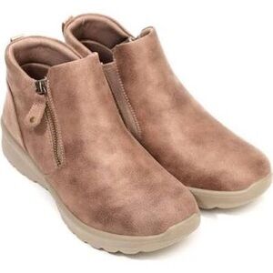 BNWT Vegan Skechers Lovely Vibe Zip Boots in Mushroom Brown